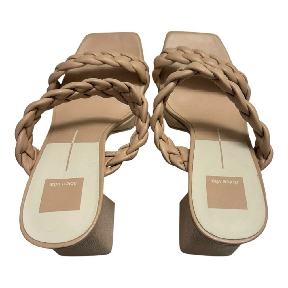 DV by Dolce Vita Nude Braided Strap Platform Block Heel Mules‎ Sandals Size 11 - Picture 5 of 9
